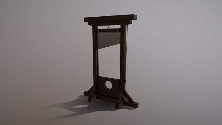 Lowpoly Wooden Guillotine 3D Model
