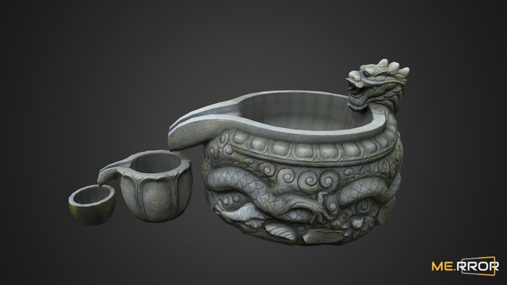 [Game-Ready] Retopologized Drinking Fountain 3D Model