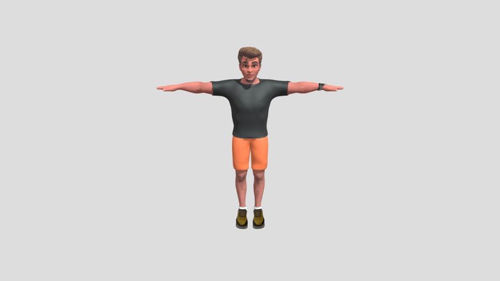 Cartoon male characters - low-poly 3D model