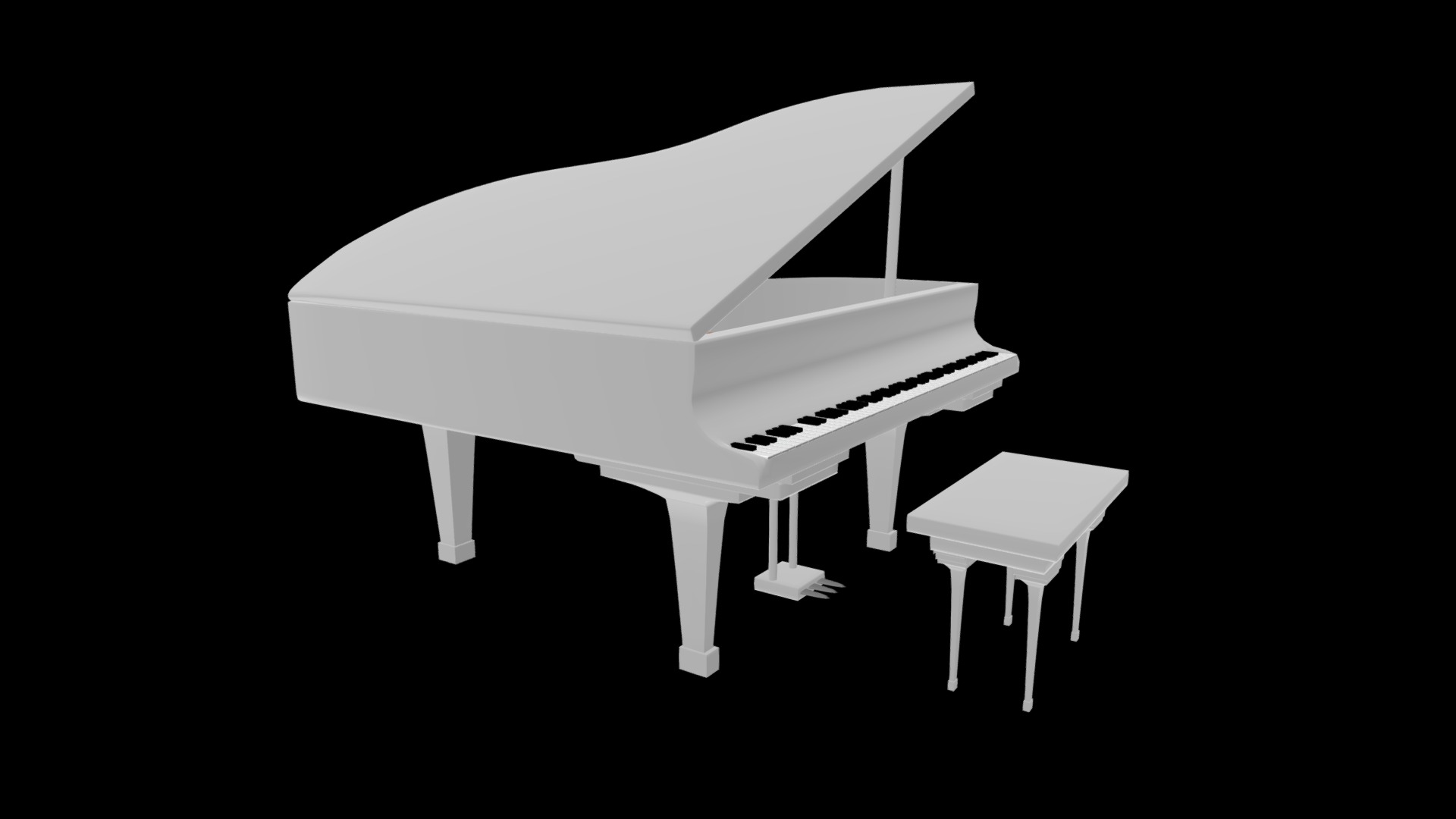 3D model Classic Piano - This is a 3D model of the Classic Piano. The 3D model is about a piano with a keyboard.