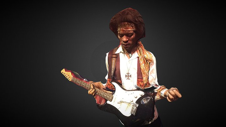 Jimi Hendrix 3D Model