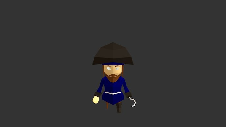 Low poly pirate 3D Model
