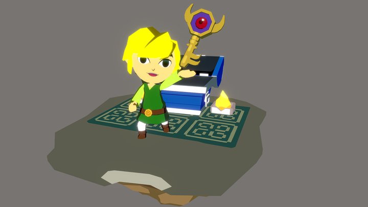 Toon Link Diorama 3D Model