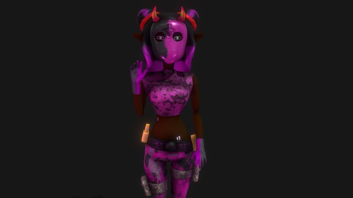 Modern soldier girl 3D Model