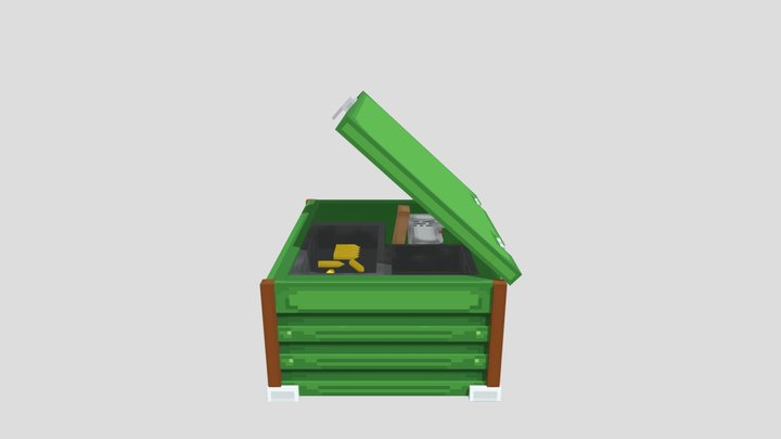 low poly military chest 3D Model