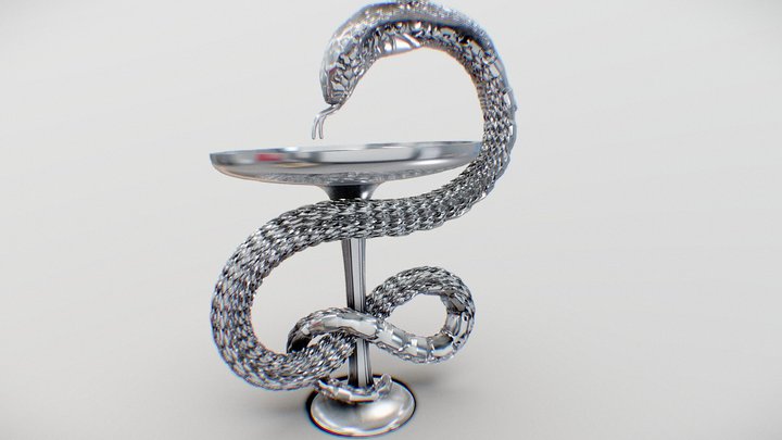The Chalice of Hygieia Greek silver symbol 3D Model