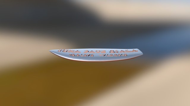 Surfboard Antikva Font Fixed 3D Model