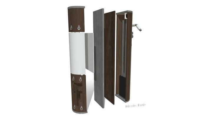 Multipurpose Exercise Beam - Separated 3D Model