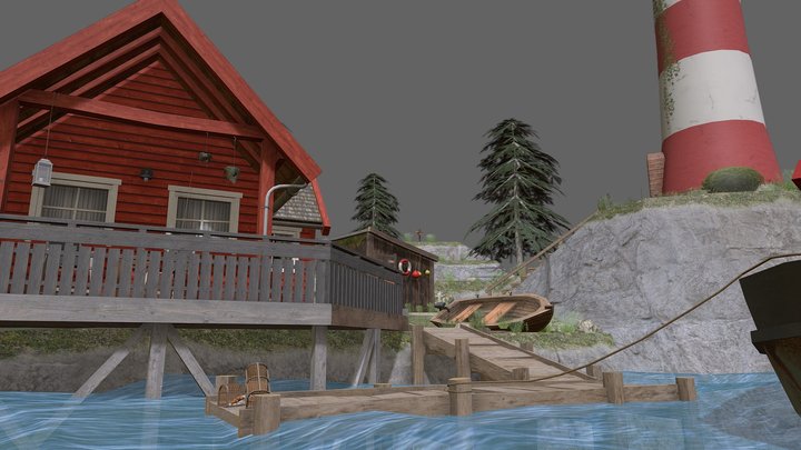 DAE Diorama - By the ocean 3D Model