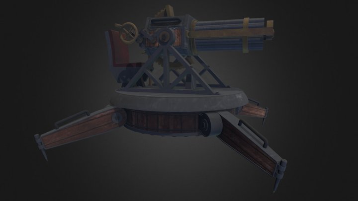 AA Gatling 3D Model