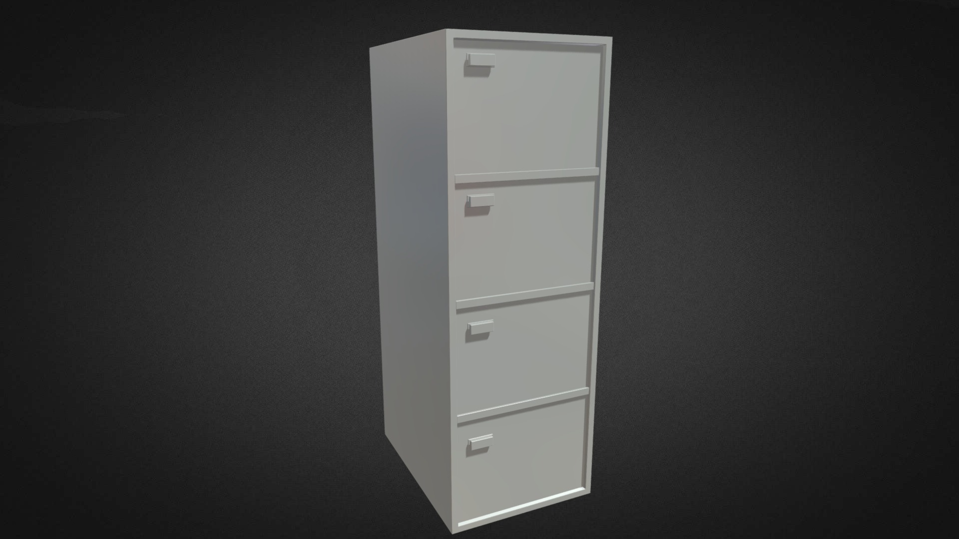 3D model 4 Draw Filing Cabinet Hire - This is a 3D model of the 4 Draw Filing Cabinet Hire. The 3D model is about a white rectangular object.