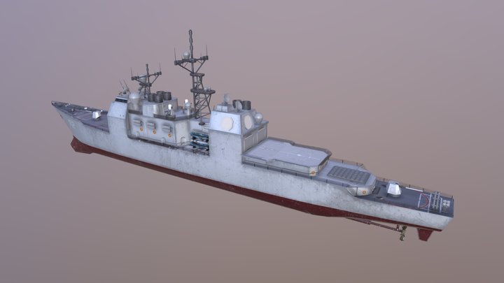 Ticonderoga Missile Cruiser 3D Model