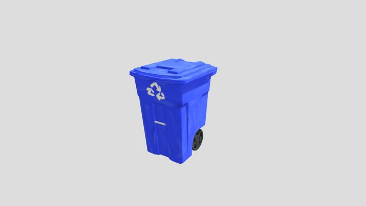 Painted Trashcan 3D Model