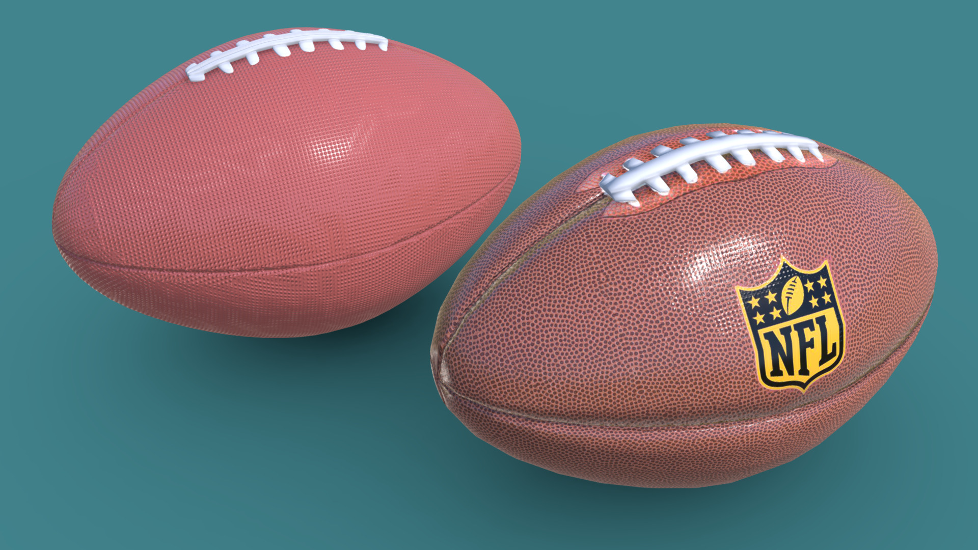 3D model American football Ball gridiron - This is a 3D model of the American football Ball gridiron. The 3D model is about a pair of red and white balls.