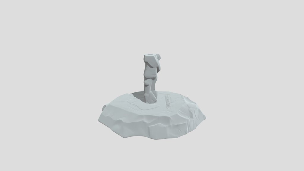 Statue on basalt pedestal