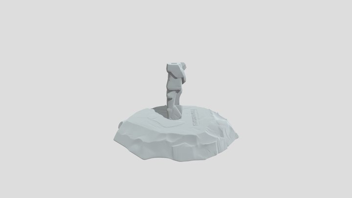 Statue on basalt pedestal 3D Model