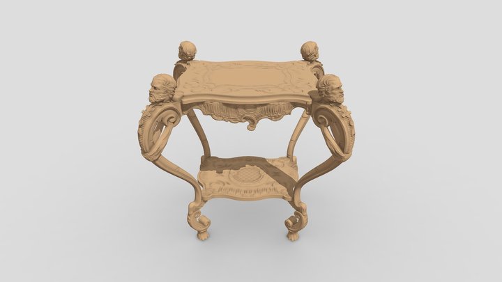Teapoy Table 3D Model for Cnc and 3DPrint 3D Model
