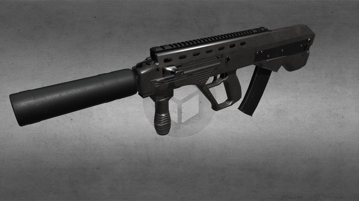 Volcano-M (Maluk), bullpup assault rifle (Малюк) 3D Model