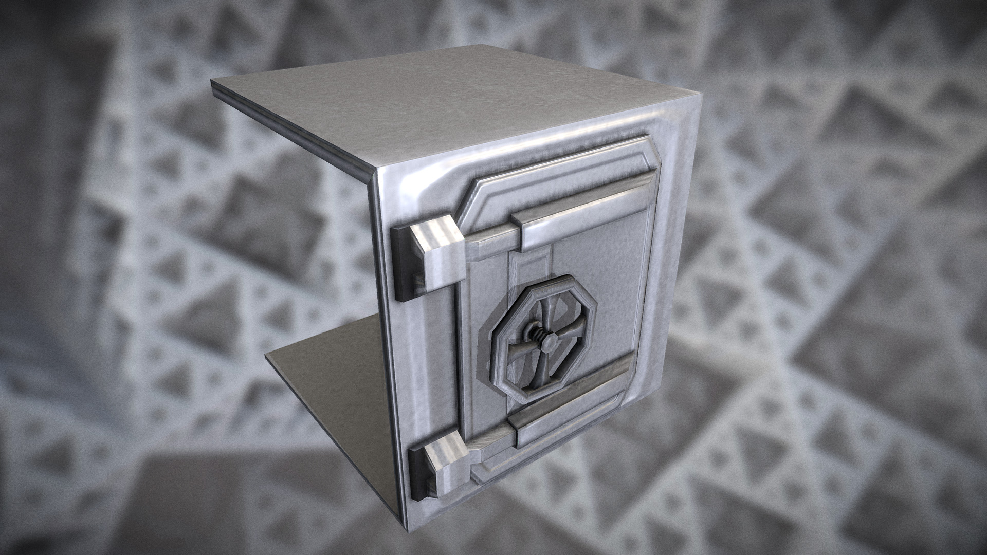 3D model Massive Sci-Fi Door Animated - This is a 3D model of the Massive Sci-Fi Door Animated. The 3D model is about a silver metal box.