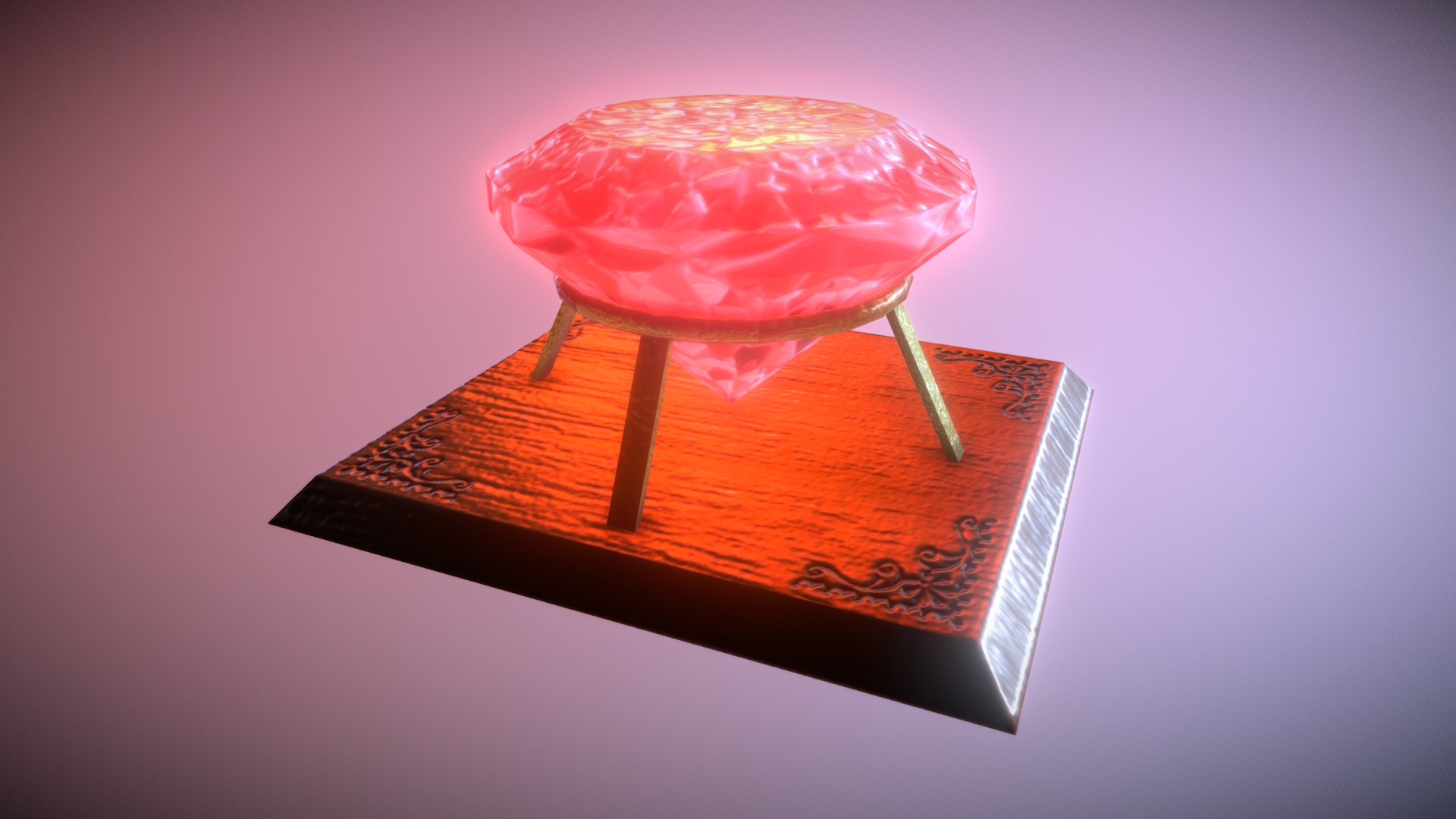 3D model Ruby - This is a 3D model of the Ruby. The 3D model is about a lamp on a table.