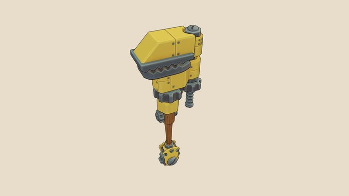Handpainted Wrench - Mechagon Style 3D Model