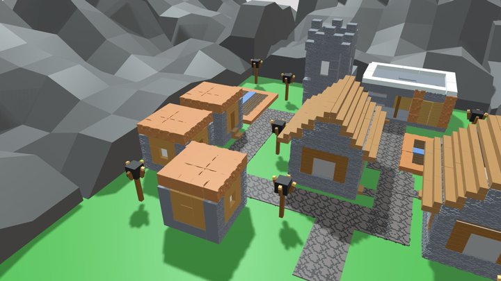 Деревня Minecraft 3D Model
