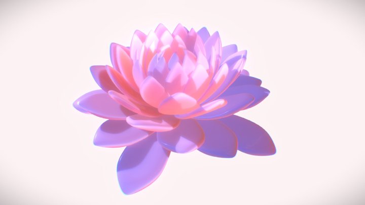 Lotus Flower by Geometry Nodes 3D Model