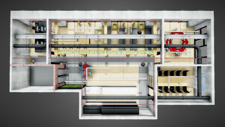 Cowork Space Demo 3D Model