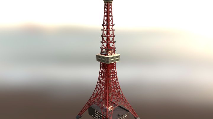 Tokyo Tower (東京タワー, 日本電波塔) 3D Model