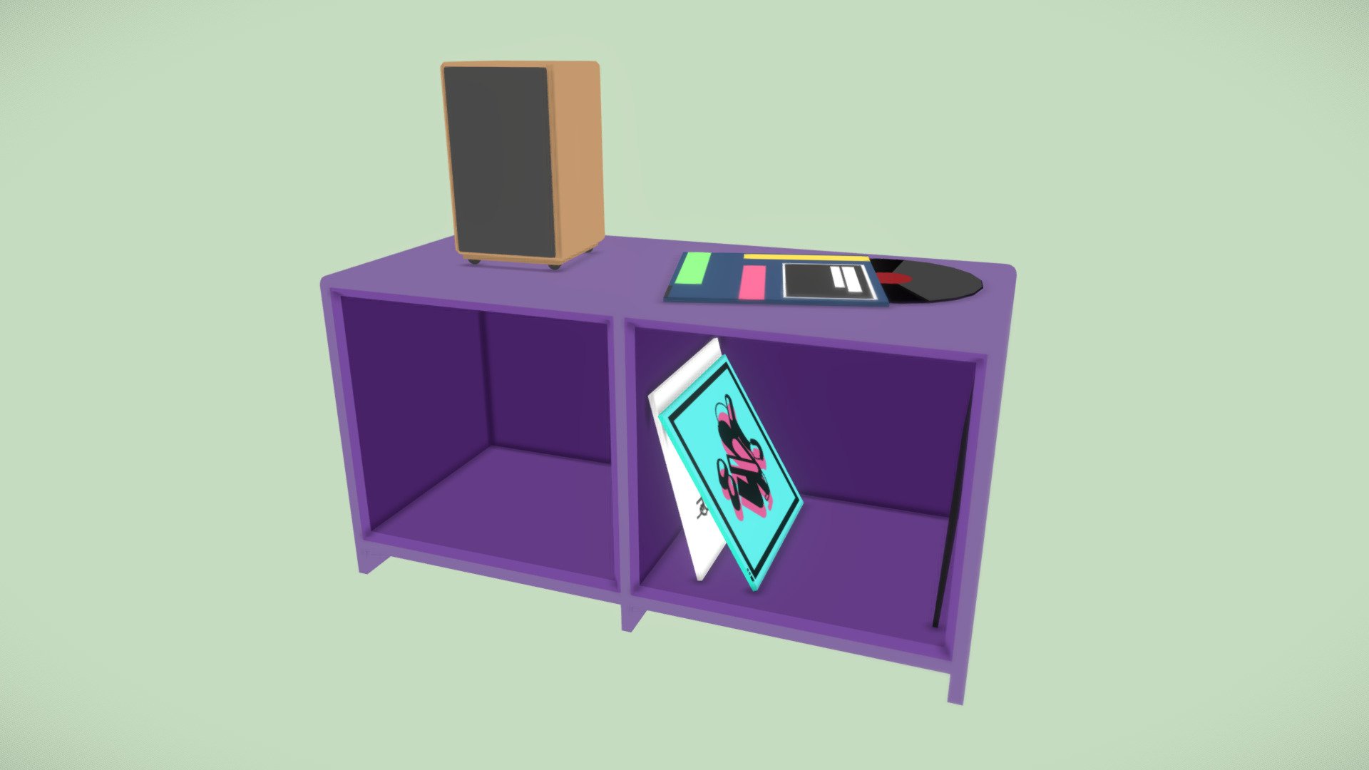 Vinyl Stand With Speaker