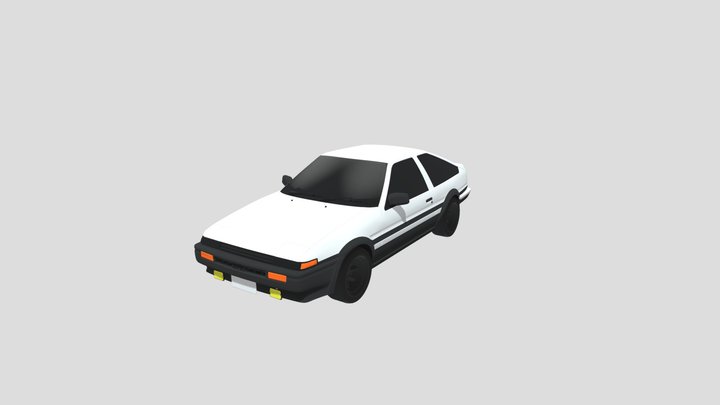 Toyota AE86 Classic JDM Drift Car 3D Model