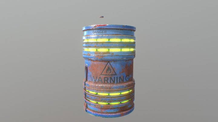 Oil Drum Model 3D Model