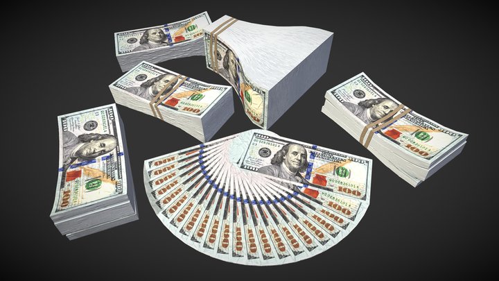Money Stacks 3D Model