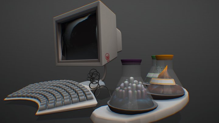 Retro Research Station 3D Model