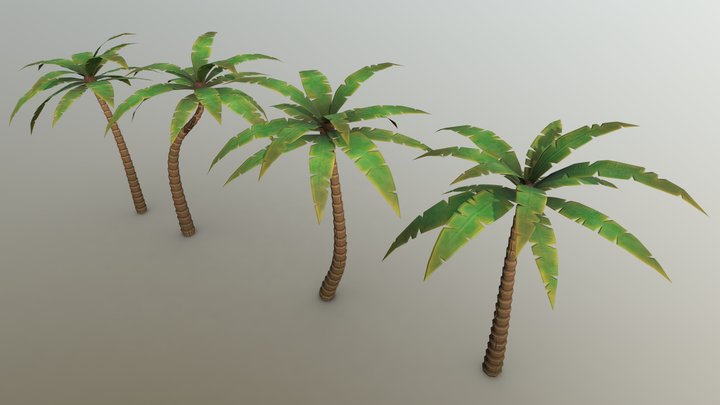 Stylised Palm Trees 3D Model
