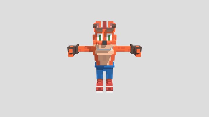 Crash Bandicoot Voxel 3D Model