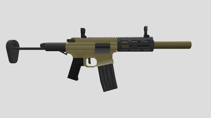 Low Poly AAC Honey Badger 3D Model