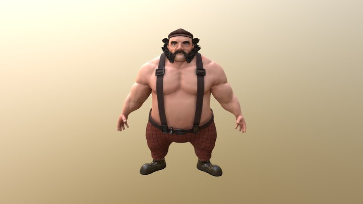 Hank sculpture, stylised character 3D Model