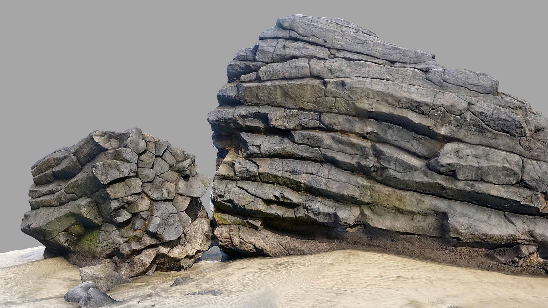 Basalt rocks on beach