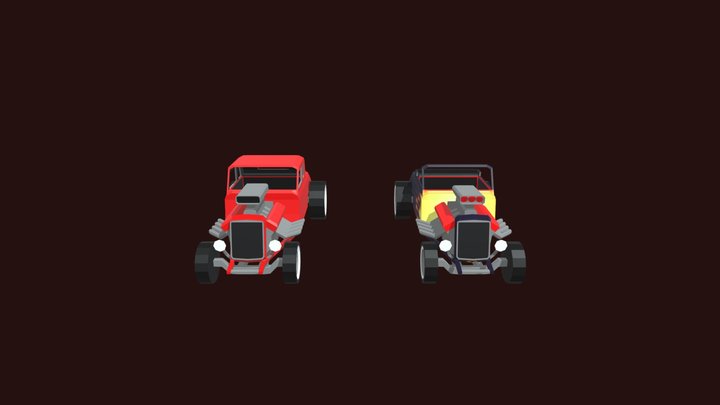 Ford Model A Coupe/Cabrio Hot-Rod 1927 Low Poly – Gratis 3D-model STL