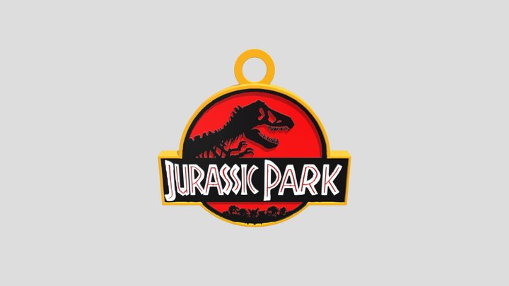 Jurassic Park key chain 3D Model