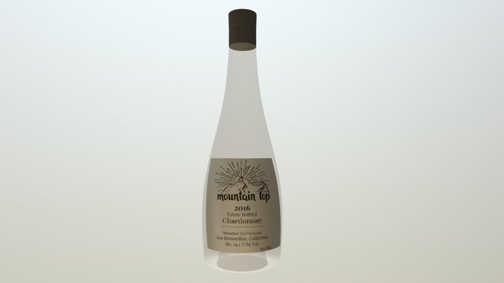 Wine Bottle With Label 3D Model
