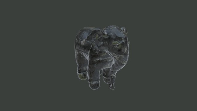 Textured Female Elephant Statue 3D Model