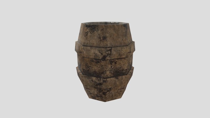 Low Poly Barrel 3D Model