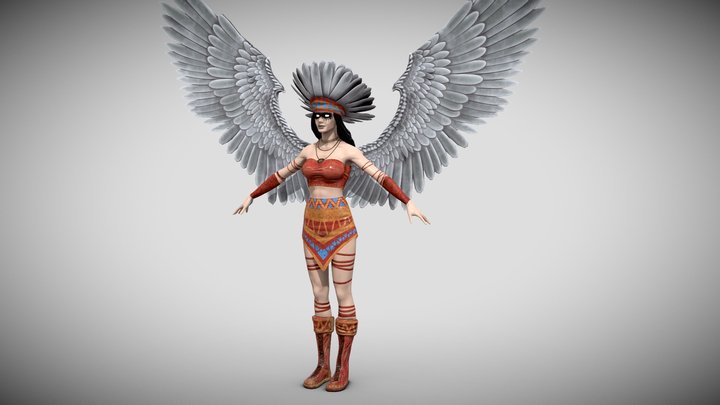 Native American Goddess "Rigged/Maya" 3D Model