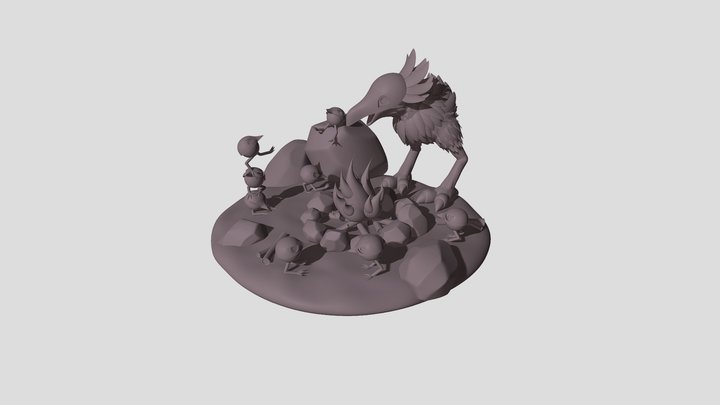 Kiwimon Camp Fire 3D Model