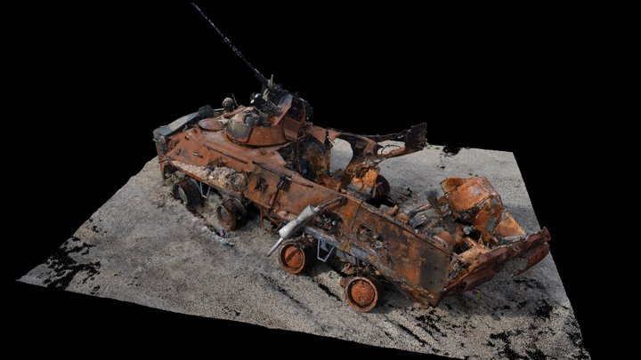 Destroyed BTR. Skybyn village 3D Model