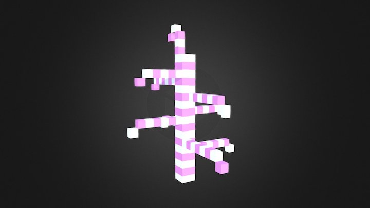 Pixel Sugar Rush Tree 3D Model