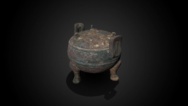 Animated bronze 'Ding' food vessel, 5th C BCE – Gratis 3D-model STL
