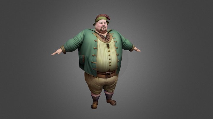 Fat Merchant : Unity NPC, VRChat Avatar 3D Model